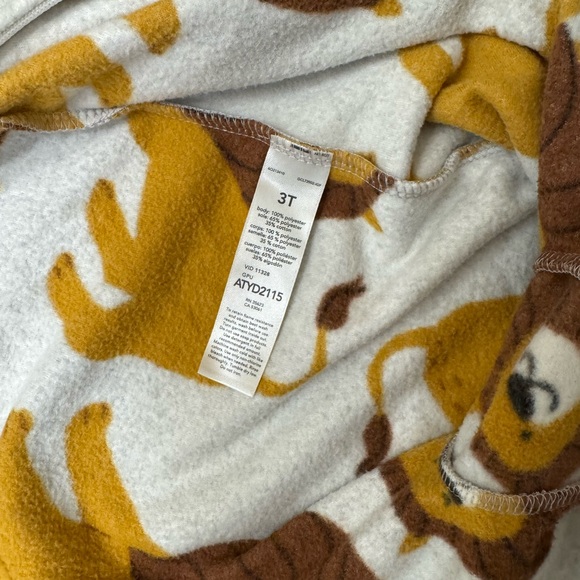 3/$24 Carter's Brown and Yellow Lion Print Footie - Picture 3 of 4